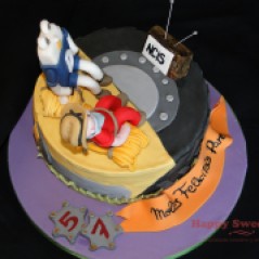 Tarta 57 cumpleaños, Tarta fondant, tarta cumpleaños, tarta rueda camion, tarta ducados, tarta sheriff