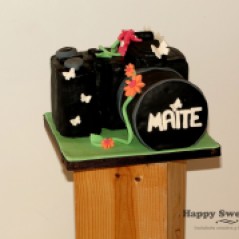 Tarta cámara fotografica, Tarta fondant, tarta cumpleaños, tarta camara, tarta fotos