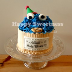 EL monstruo de las galleta, Tarta fondant, tarta cumpleaños, tarta monstruo de las galletas, tarta infantil, tarta galletas