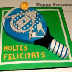 Tarta padel, Tarta fondant, tarta cumpleaños, tarta divertida, tarta padel, tarta pelota tenis