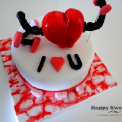 Tarta St, Valentín, Tarta fondant, tarta cumpleaños, tarta divertida, tarta amor, tarta san valentin, tarta corazon, tarta gym