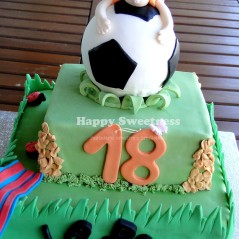 Tarta 18 futbol, Tarta fondant, tarta cumpleaños, tarta divertida, tarta 18, tarta futbol, tarta niña, tarta barça