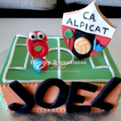 Tarta fútbol, Tarta fondant, tarta cumpleaños, tarta divertida, tarta fútbol, tarta campo futbol