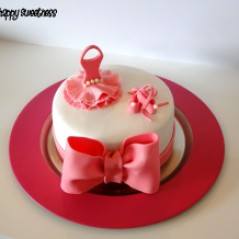 fondant, cake, tie, ballet, pink cake, little princess