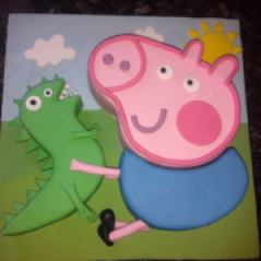 George pig, peppa pig, fondant, cake, infantil, psteleria creativa