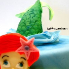 the little mermaid, la sirenita, fondant, pastel